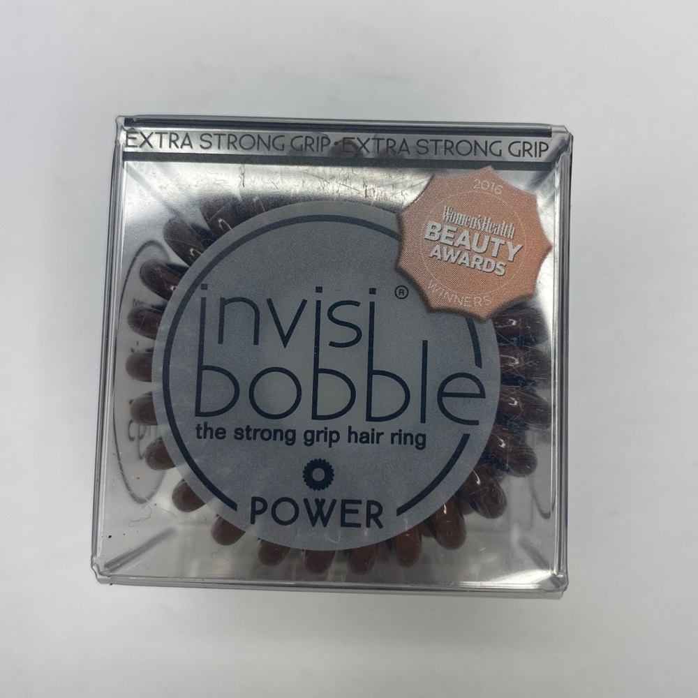 NEW INVISI BOBBLE POWER HAIR TIE SCRUNCHIE BROWN